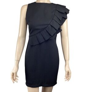 Blaque‎ Label Black Dress Size Small NWOT Ruffle Detail Party Cocktail Bodycon